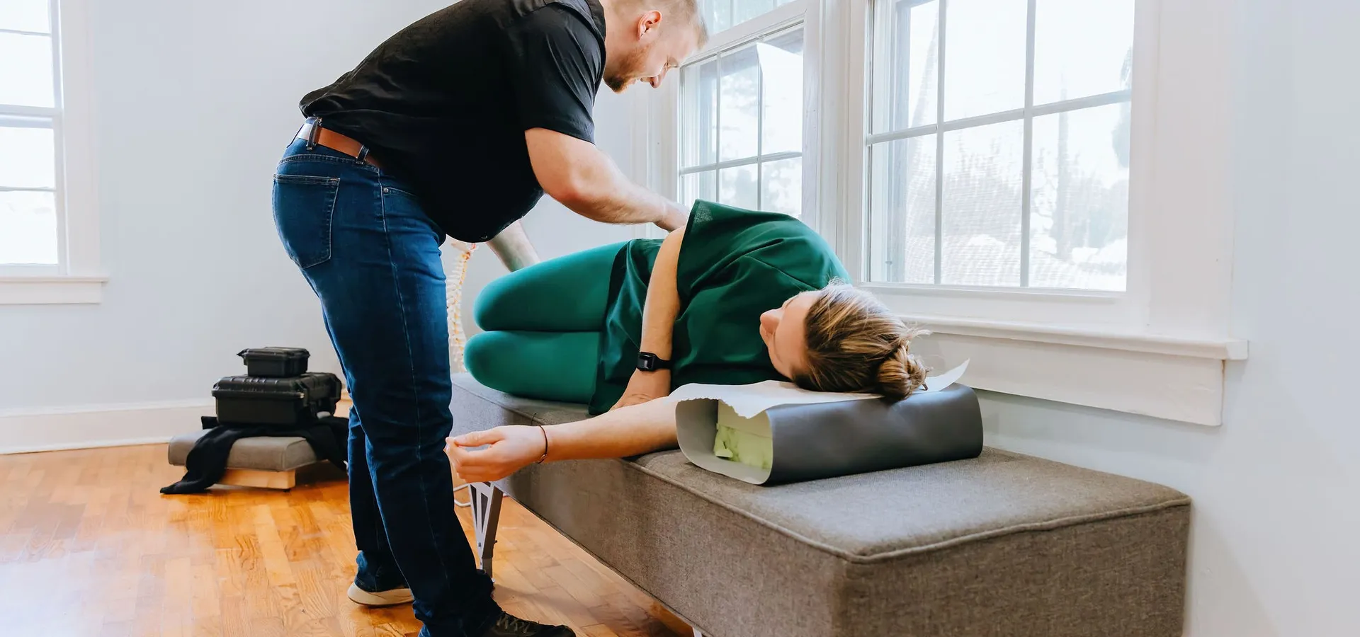Family receiving chiropractic care at Cross Chiropractic in Spartanburg